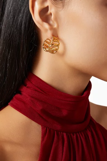 Bronx Hoop Earrings in 24kt Gold-plated Metal