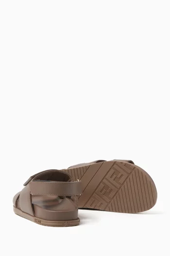 FF Logo Sandals in Nappa Leather