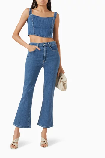 Stella Crop Flared Jeans in Denim