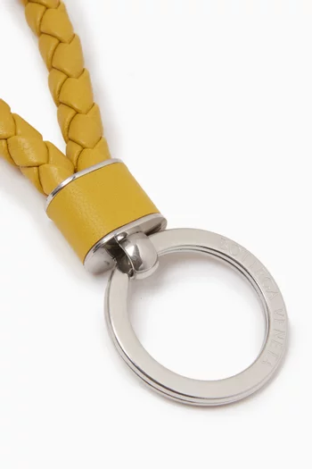 Key Ring in Intrecciato Leather