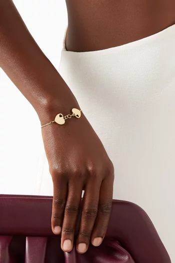 Moda Geometrica Hearts Bracelet in 18kt Gold