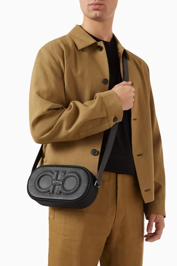 Gancini Shoulder Bag in Leather