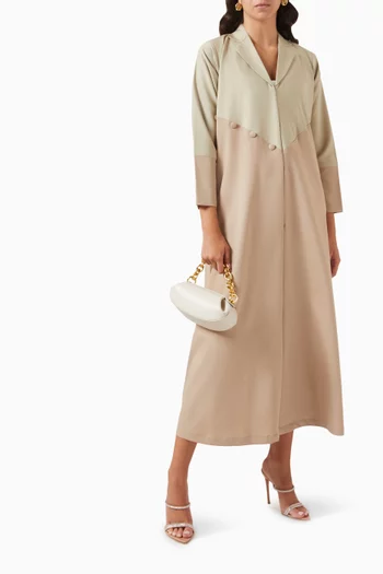 Coat-style Buttoned Abaya in Soft Crepe
