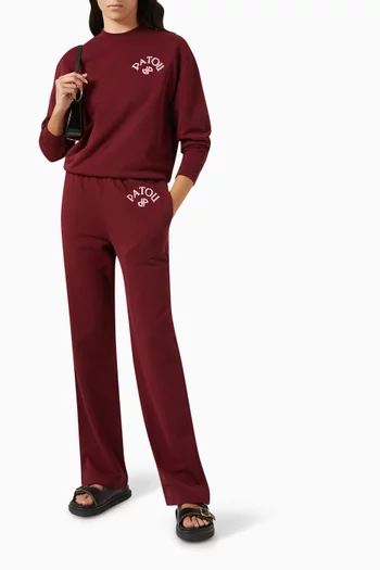 Bouclette-embroidered Sweatpants in Organic Cotton