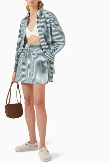 Nowhere Stripe Mini Skirt in Cotton