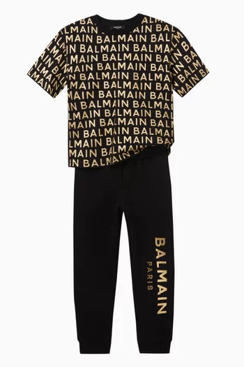 Gold-tone Logo Sweatpants in Cotton