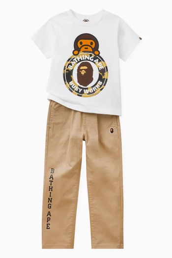 Ape Tuck Chino Pants in Cotton