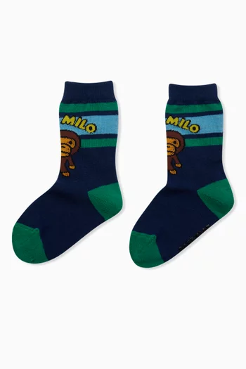 Milo Line Socks in Rib-knit