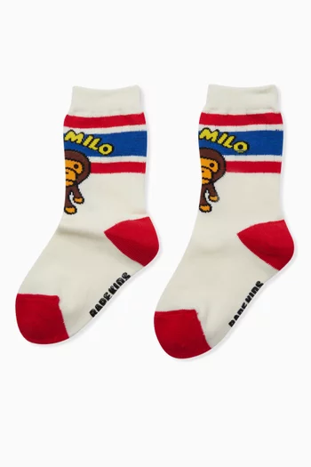 Milo Line Socks in Rib-knit