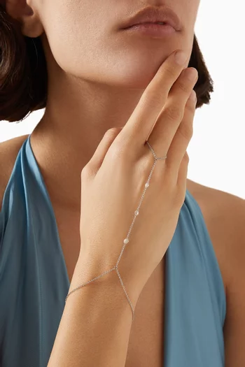 Rose-cut Diamond Hand Bracelet in 18kt White Gold