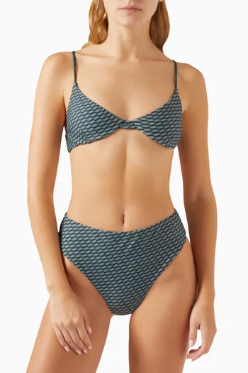 Azure Monogram High-waist Bikini Briefs