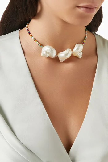 Sirena Beaded Collar Necklace