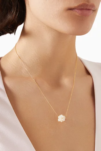 Pearl Moon Necklace in 18kt Gold-plated Silver