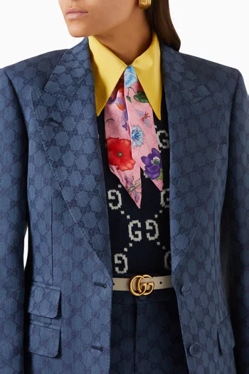 Floral-print Neck-tie in Silk-twill