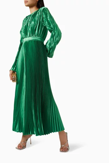 Royale Maxi Dress in Pleated Satin