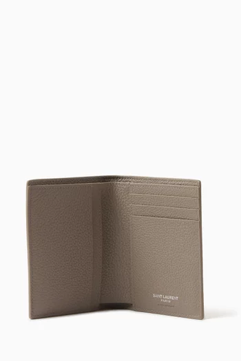 Tiny Monogram Credit Card Wallet in Grained Leather