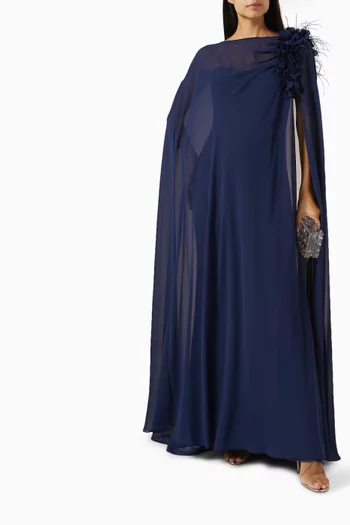 Superstar Georgette Overlay Gown in Stretch-crepe