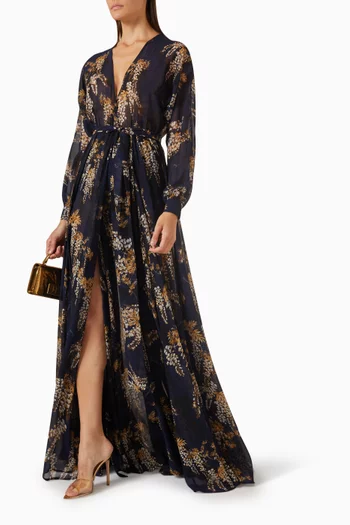 Floral-print Maxi Dress in Voile