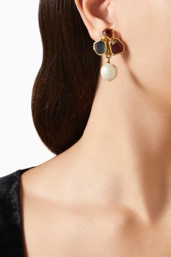 CC Gripoix Pearl Clip-on Earrings