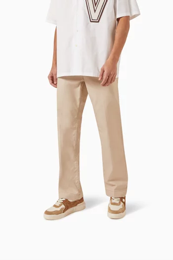 Valentino Garavani One Stud Low-top Sneakers in Split Leather & Nappa