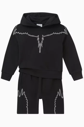 Embellished Stitch Wings Hoodie in Cotton