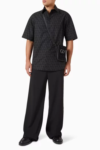 Valentino Garavani VLOGO Toile Iconographe Print Shirt in Cotton Poplin