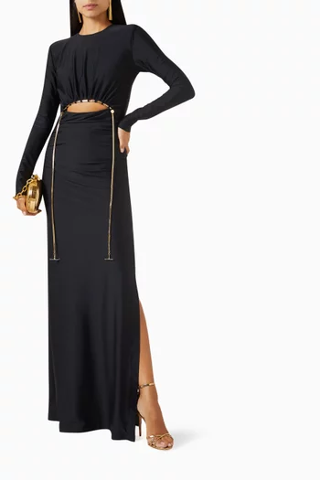 Molly Cut-out Maxi Dress in Stretch Jersey