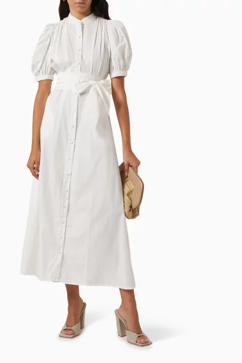Adaline Belted Dress in Cotton