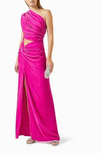 Petra Cut-out Gown in Silk Velvet