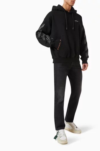 Stitch Diagonals Skate Hoodie in Cotton