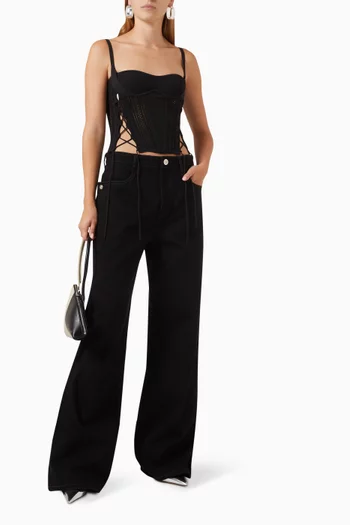 Laced Openwork Corset in Knit