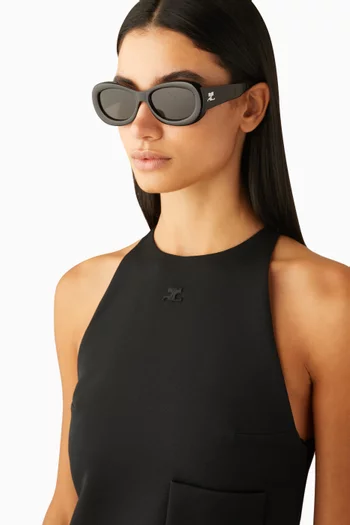نظارة شمسية ريف بإطار بيضاوي أسيتات