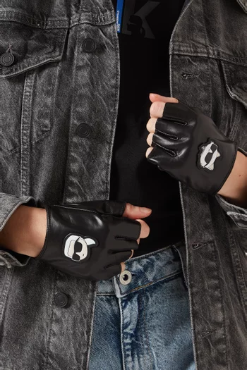 K/Ikonik 2.0 Fingerless Gloves in Leather