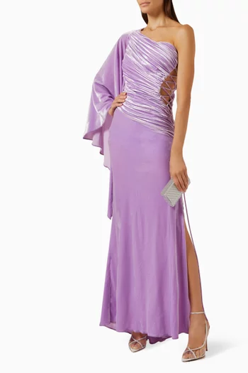 Yolanda Lace-up Gown in Velvet