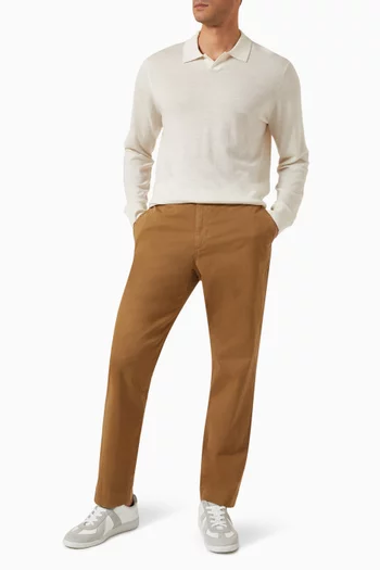 Sueded Garment-dyed Pants in Stretch Cotton-twill