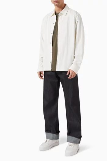 Button-front Shirt in Twill-knit