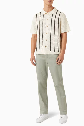 Crochet Stripe Shirt in Cotton