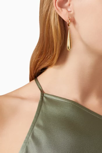 Long Drop Earrings in 18kt Gold-plated Brass