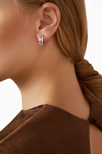 Happy Forever Diamond Earrings in 18kt White Gold