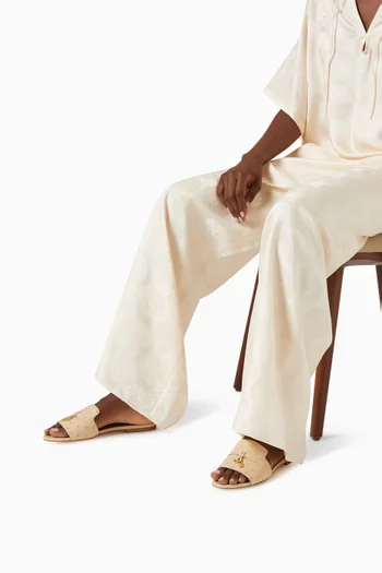 Summer Charms Flat Sandals in Ostrich Leather