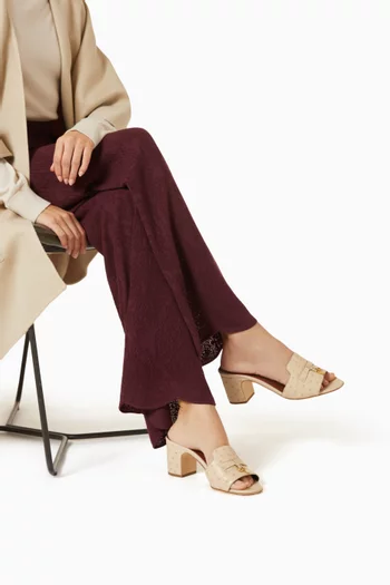 Summer Charms 55 Mule Sandals in Ostrich Leather
