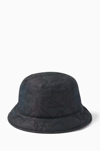 قبعة باكيت مبطنة برقعة بشعار الماركة قطن
