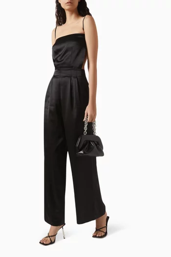 Backless Jumpsuit in Satin