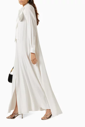 Bow Maxi Dress in Cotton-blend
