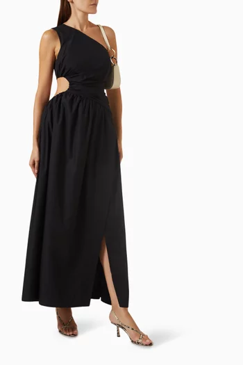فستان جوزفين طويل بفتحات غير متماثلة