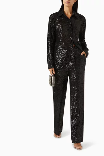 Straight-fit Pants in Sequin