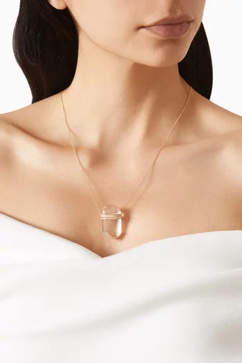 Jil Crystal & Diamond Necklace in 14kt Gold