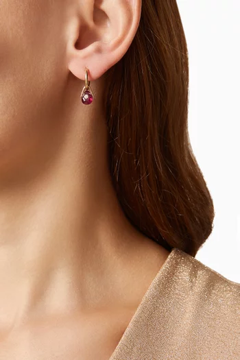 Orso Ruby Hoop Single Earring in 9kt Yellow Gold
