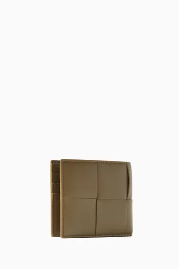 Cassette Bi-fold Wallet in Intreccio Leather