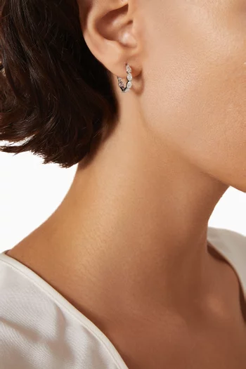Pear Diamond Hoop Earrings in 18kt White Gold